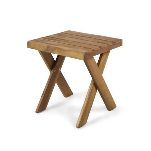 Misopily 18 in. Square Wood Outdoor Side Table for Patio, Lawn, Balcony And Backyard in Teak