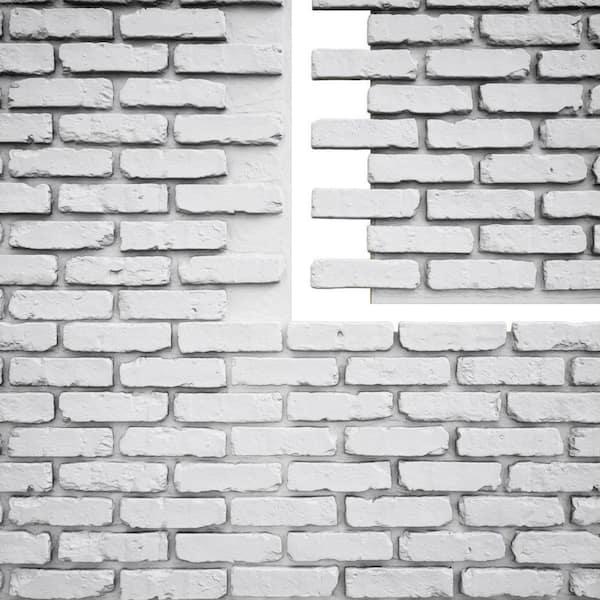 EverStone Aged Brick Faux Brick Panel, 46 7/8"W x 27"H x 1 1/4"D, Whitestone Color