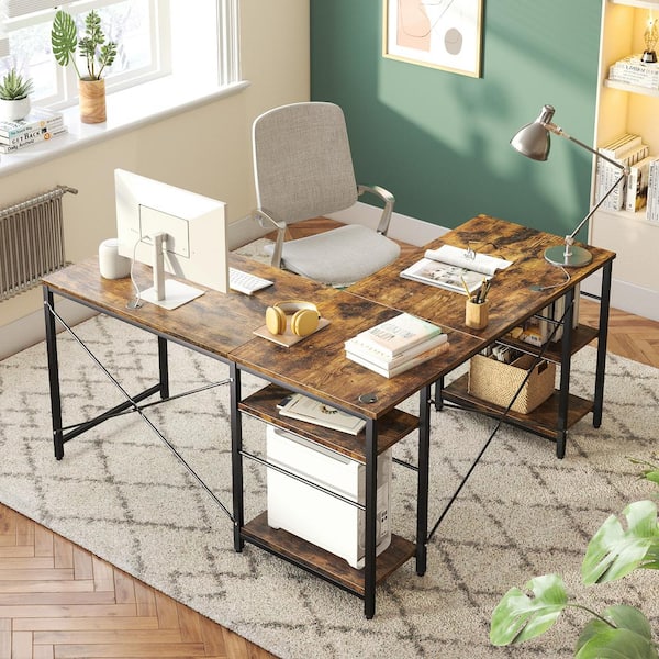 LITTLE TREE L-Shaped Computer Desk, Extra Large, Brown