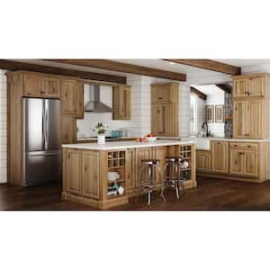 Hampton Natural Hickory Raised Panel Assembled Base Kitchen Cabinet with Drawer Glides (36 in. x 34.5 in. x 24 in.)