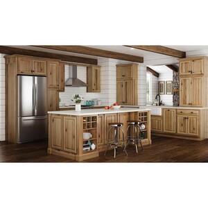 Hampton Natural Hickory Raised Panel Assembled Drawer Base Kitchen Cabinet with Drawer Glides (18 in.x34.5 in.x24 in.)