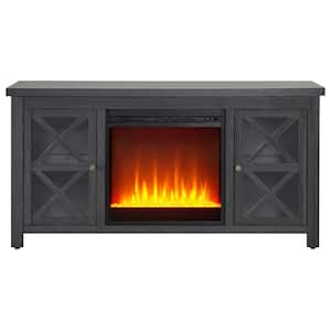 Colton 47.75 in. Charcoal Gray TV Stand with Crystal Electric Fireplace Insert Fits TV's up to 55 in.