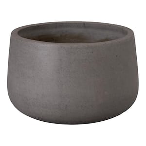 25.5 in. L x 16.5 in. H Gray Terrazzo Round Planter