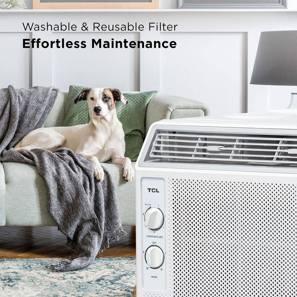 Compact White 5000 BTU Window Air Conditioner with Remote