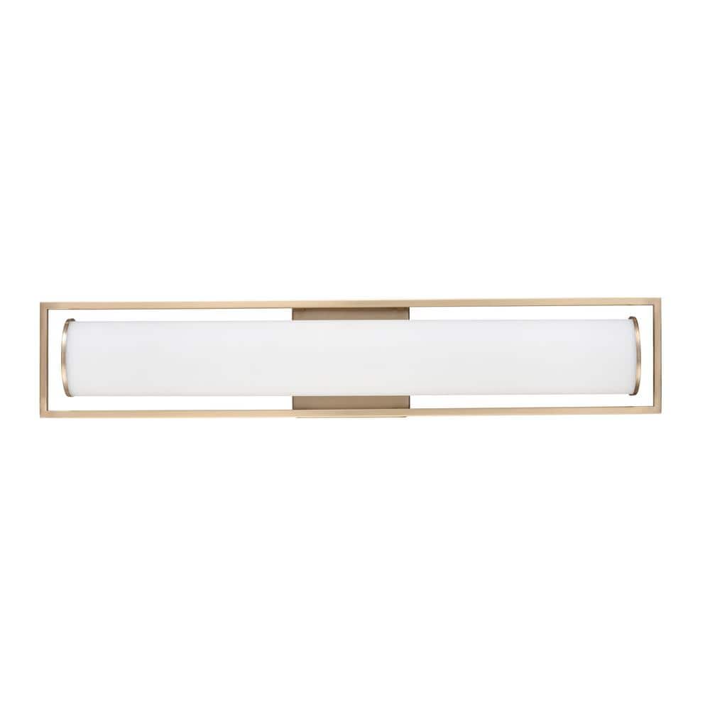 Teylor 24 in. 1 LED-Light Modern Gold Vanity-Light with White Shade price history on PriceWatchPro