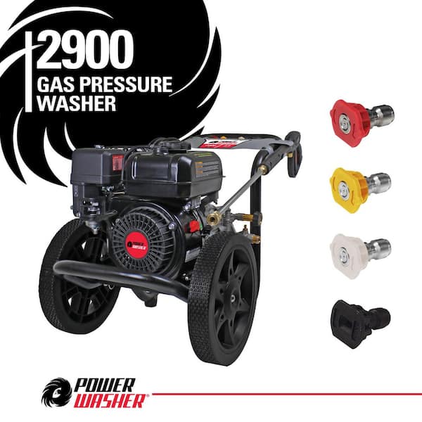 2900 PSI 2.4 GPM Gas Pressure Washer, Maintenance-Free Pump, Reliable Residential Cold Water Power Cleaner