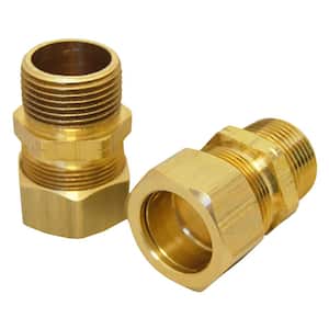 3/4 in. x 3/4 in. Brass Compression x MIP Water Heater Adapter Fitting (2-Pack)