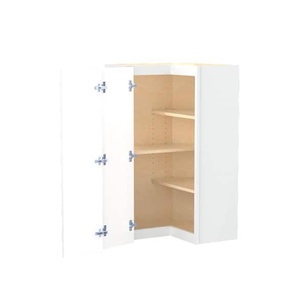 Franklin 24 in. W x 24 in. D x 42 in. H Assembled Plywood Wall Kitchen Corner Cabinet in Vesper White with Shelves