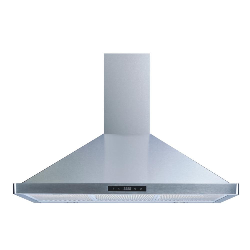 Winflo 36 in. 475 CFM Convertible Wall Mount Range Hood in Stainless Steel with Mesh Filters and Touch Sensor Control, Silver