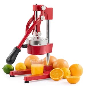 Stainless Steel Red Hand Press Juicer Machine, Manual Citrus Juicer, Professional Squeezer and Crusher