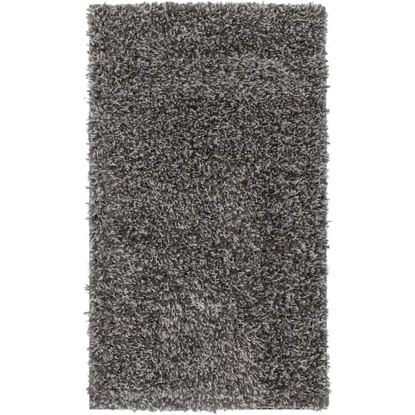 TrafficMaster Dark Grey Shag 2 ft. x 4 ft. Accent Rug