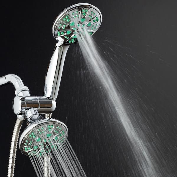 AquaDance Antimicrobial 30-Spray 4 in. High Pressure 3-Way Dual Shower Head  and Handheld Shower Head Combo in Chrome 6624 - The Home Depot