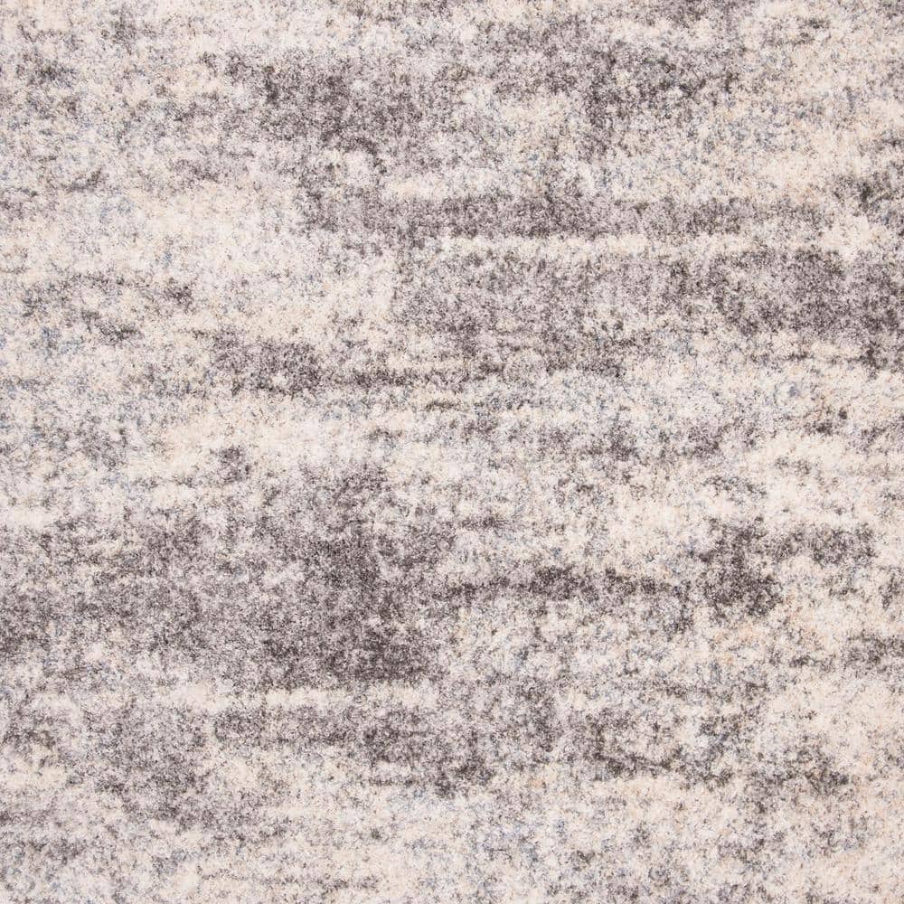 Elysian Gray Round Synthetic 95" Easy-Care Shag Rug