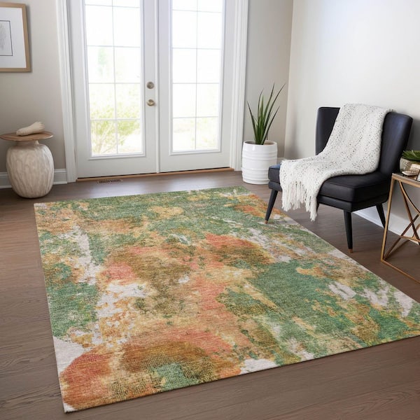 Chantille Machine Washable Indoor/Outdoor Abstract ACN1756 Fern 10 ft. x 14 ft. Area Rug