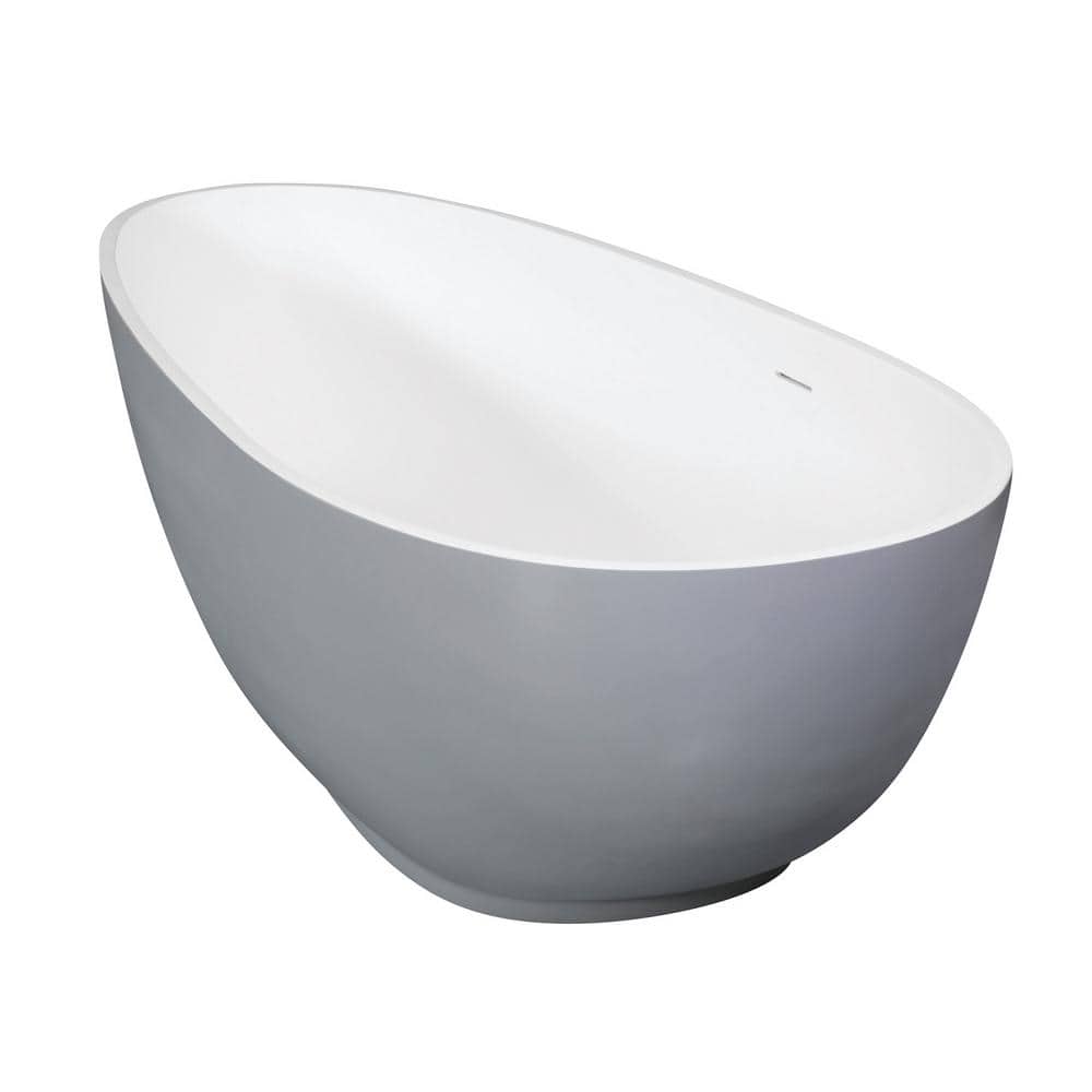 Arcticstone 67 in. Solid Surface Flatbottom Freestanding Bathtub in Matte Gray price history on PriceWatchPro