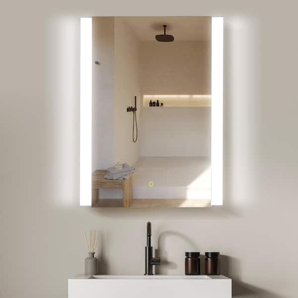 Serra 24 in. W. x 32 in. H Rectangular Aluminum Medicine Cabinet with Mirror
