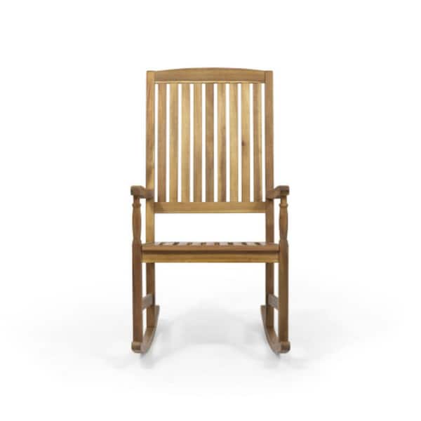 Acacia Wood Outdoor Rocking Chairs with 250 lbs. Support, Smooth Porch Rocker for Deck Lawn Yard