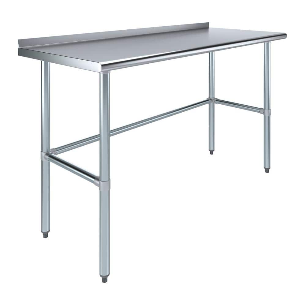 AMGOOD Stainless Steel 24 in. x 60 in. Open Base Kitchen Prep Table
