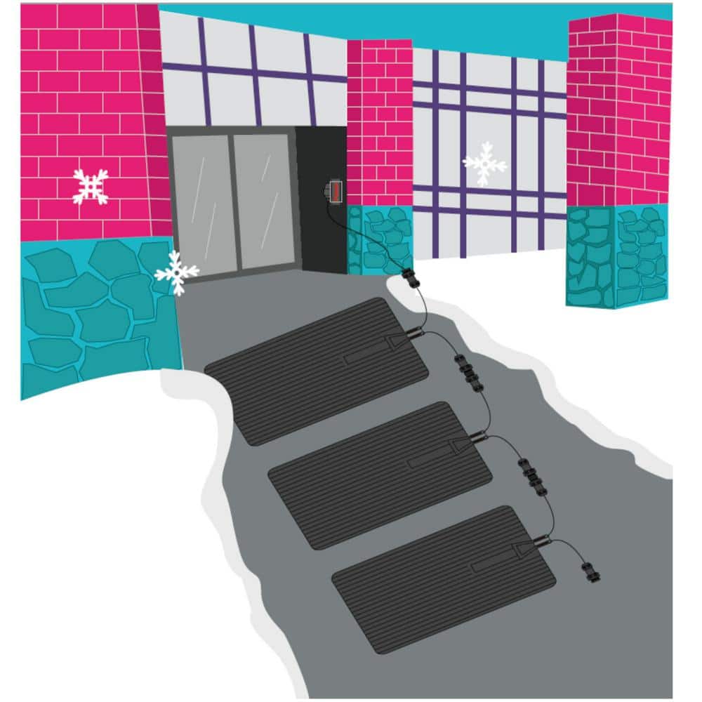 Black Heated Rubber Snow and Ice Melting Mat