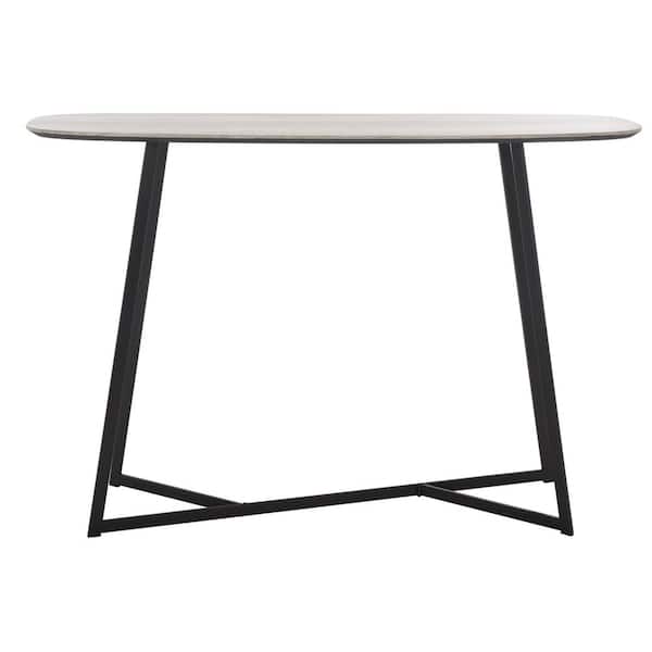Arrington 47.3 in. White/Black Rectangle Metal Console Table