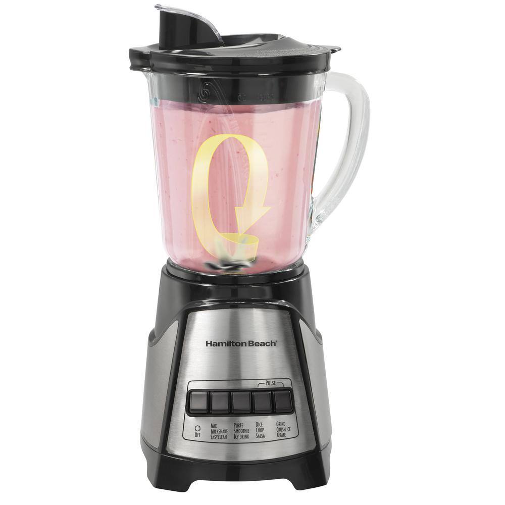 Hamilton Beach Black and Silver 40oz Glass Blender with Chopper Attachment