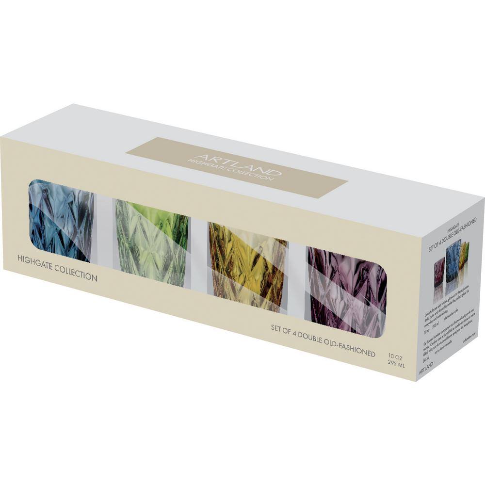 Highgate Assorted Color Diamond Textured Glass Set