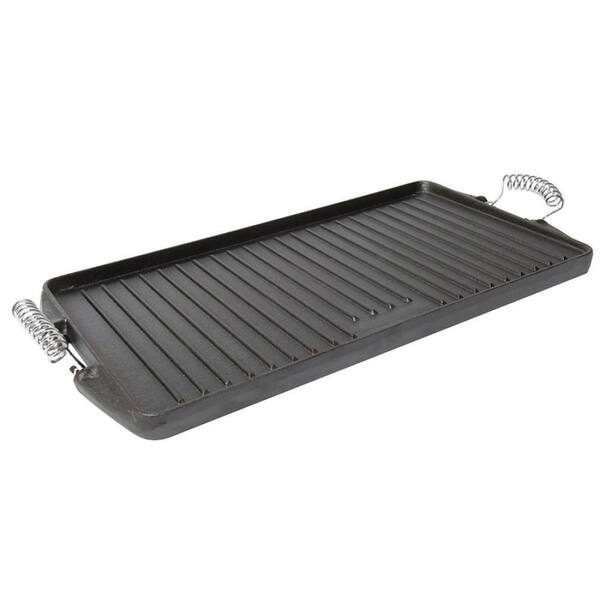 Unbranded Country Cabin Cast Iron 9.25 in. x 16.5 in. Reversible Griddle/Grill