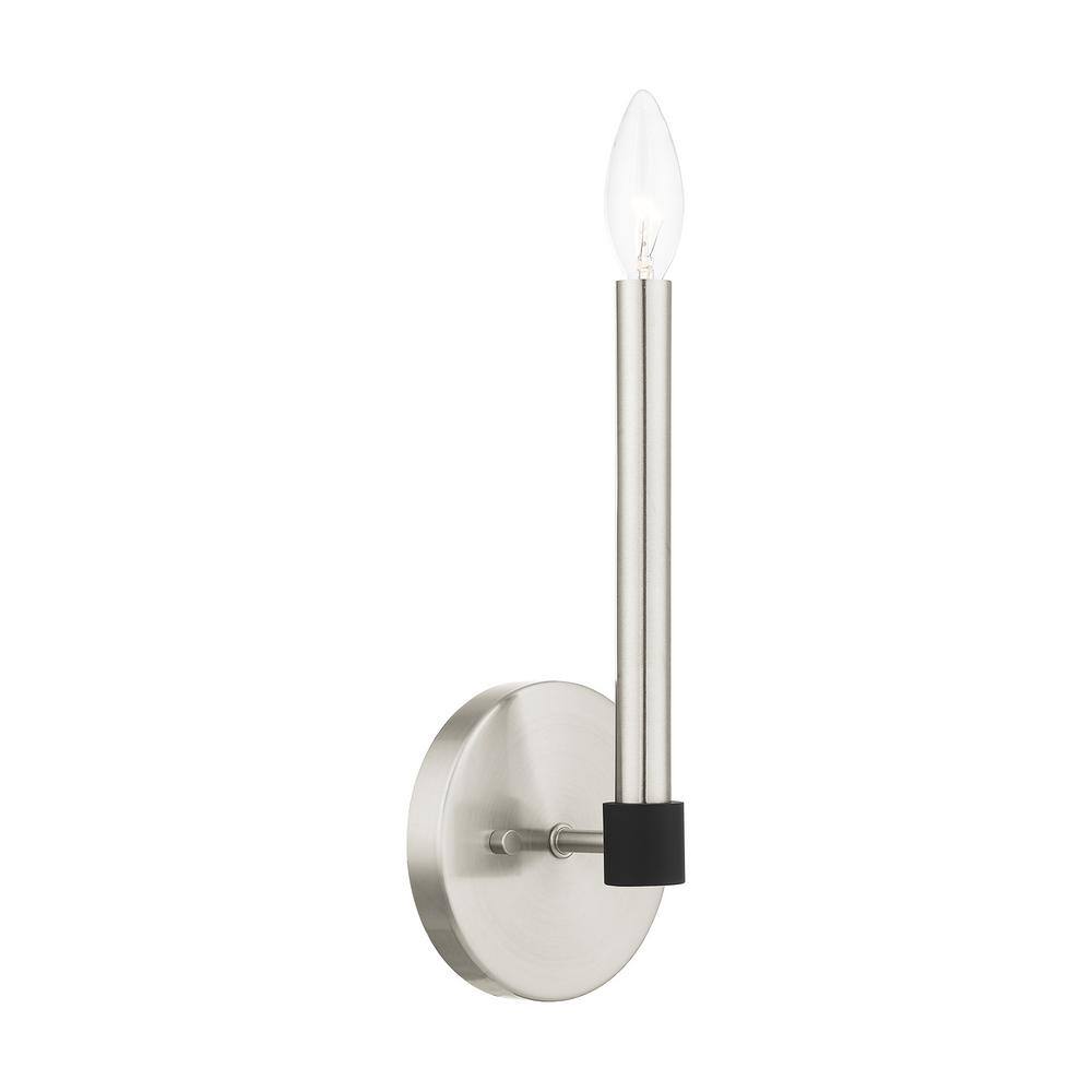 Karlstad Brushed Nickel Satin Brass 1-Light Wall Sconce