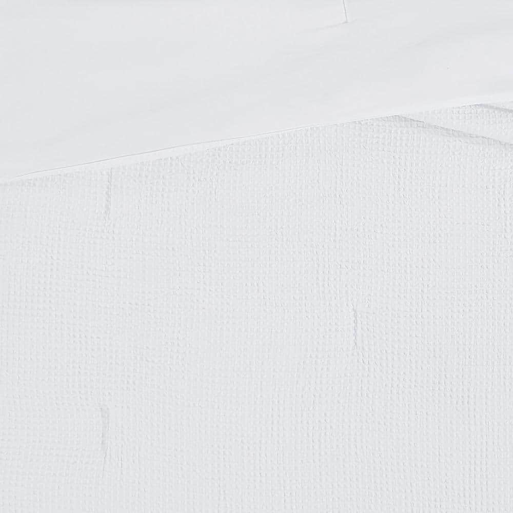 White Organic Cotton Waffle Weave Full Comforter Set