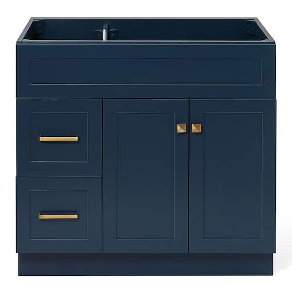 ARIEL Hamlet 36 in. W x 21.5 in. D x 34.5 in. H . Bath Vanity Cabinet without Top in Midnight Blue