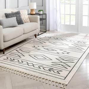 Serenity Gota Ivory Moroccan Tribal 5 ft. 3 in. x 7 ft. 3 in. Distressed Area Rug