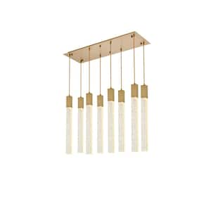 Timeless Home 36 in. 8-Light Sat in. Gold Pendant Light