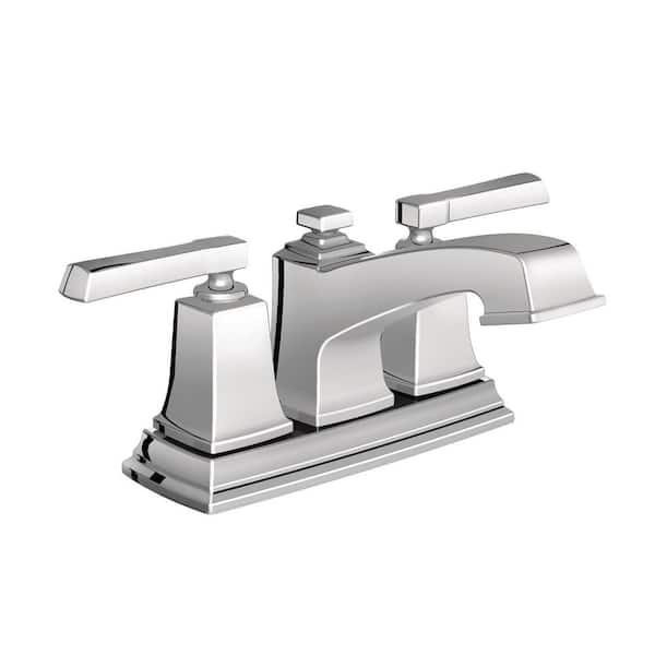 Boardwalk 4 in. Centerset 2-Handle Bathroom Sink Faucet with Valve Included in Chrome