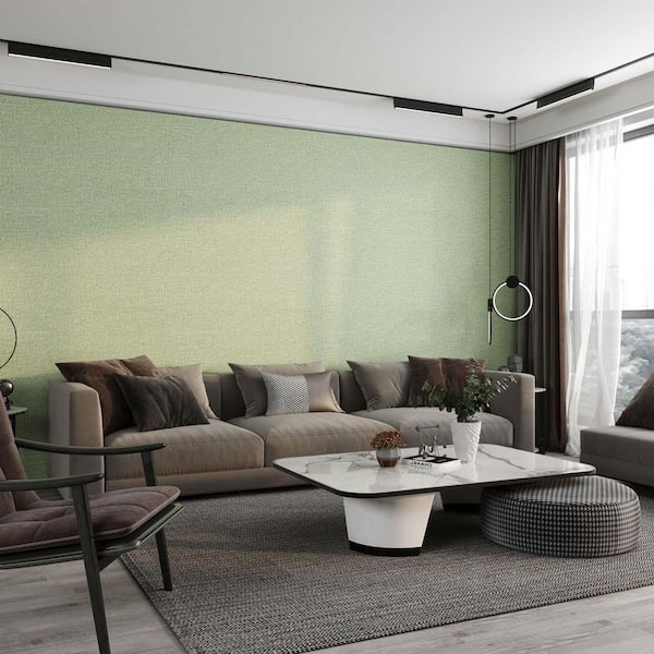Green Vinyl Peel and Stick Wallpaper Adhesive Wallpaper (2-Roll/Cover 25.83 sq. ft. )