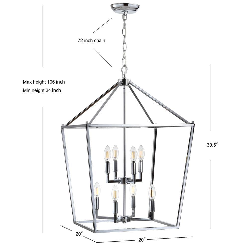 Pagoda 20" Chrome LED Lantern Pendant Light