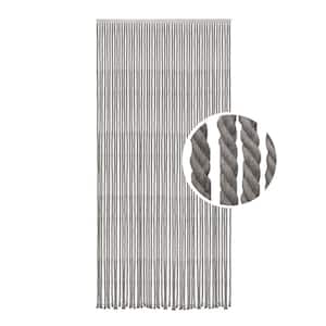 Room Divider Braided Gray Cotton/Polyester 36 in W x 79" in. L Rope Door Curtain 54 Strings 1 Panel
