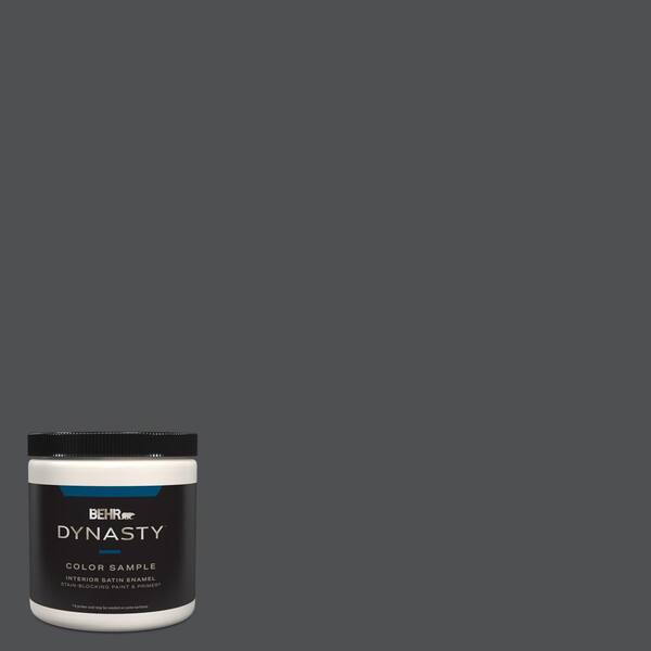 BEHR DYNASTY 8 oz. PPU2601 Satin Black Satin Enamel StainBlocking