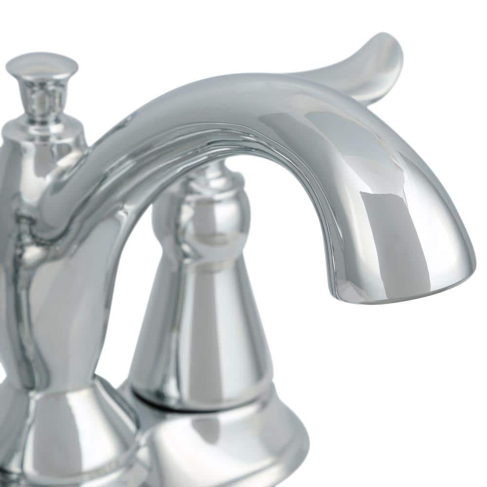Chrome 2-Handle Centerset Bathroom Faucet with Drain Assembly