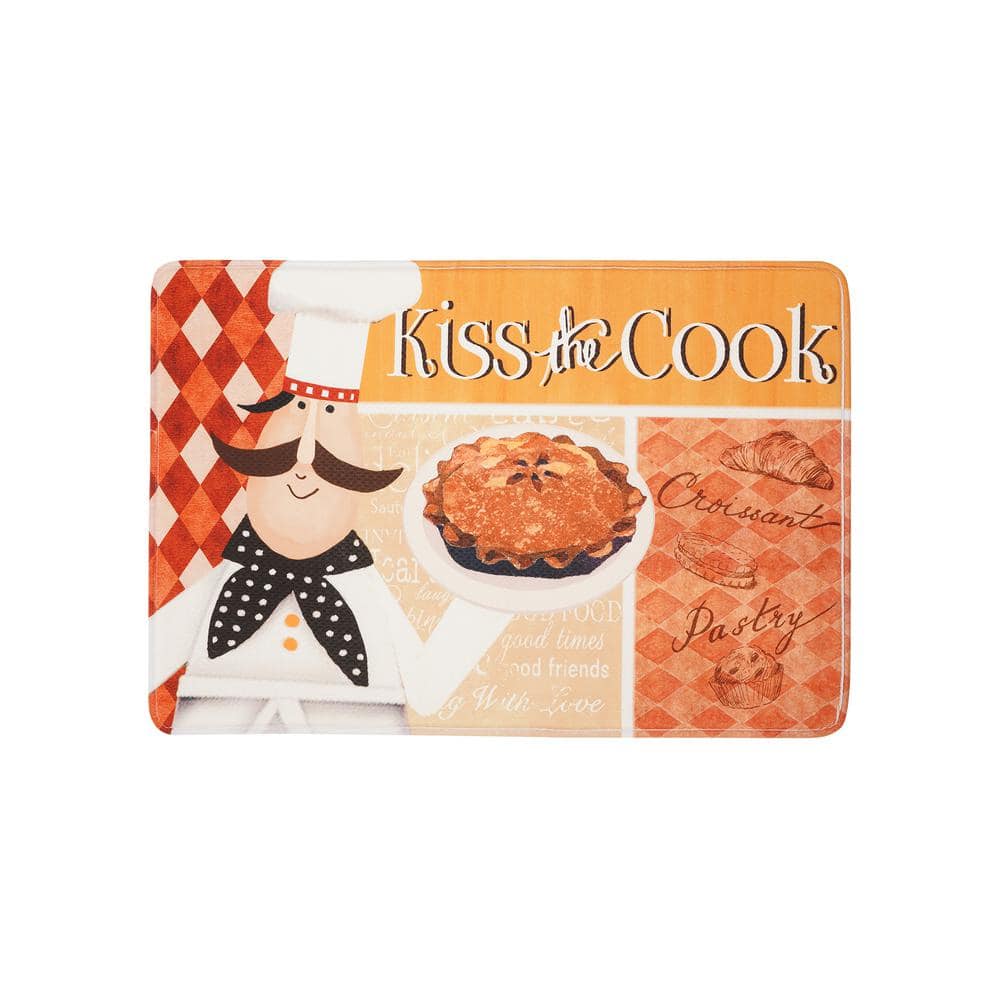 EverGrace Kiss the Cook Rectangle Kitchen Mat 22in.x 35in. EG2008KM3517