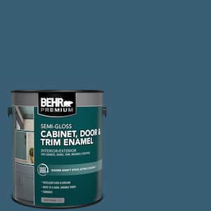 1 gal. #S490-7 Superior Blue Semi-Gloss Enamel Interior/Exterior Cabinet, Door & Trim Paint