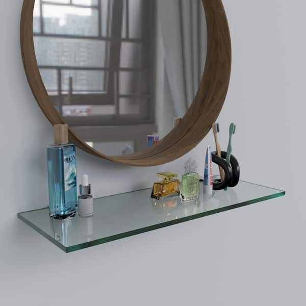 Fab Glass and Mirror 27 in. L x 0.37 in. H x 12 in. W Floating