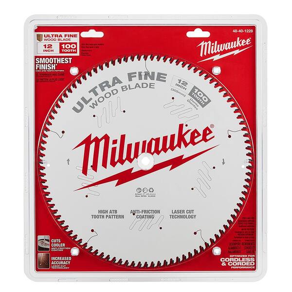 Milwaukee 12 in. x 100-Tooth Carbide Ultra Fine Finish Circular Saw Blade  (2-Pack) 48-40-1228-48-40-1228 The Home Depot