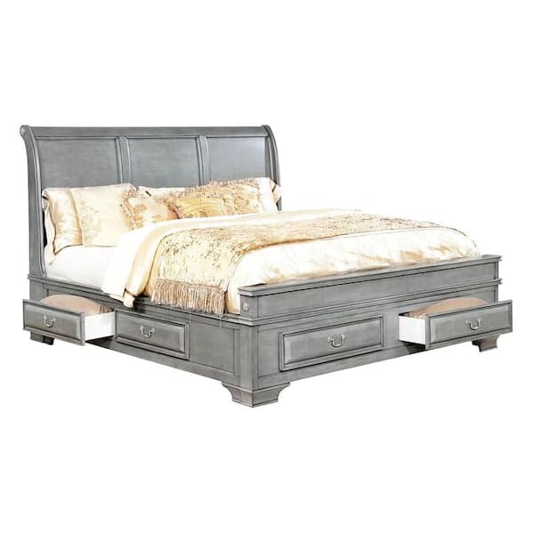 Unbranded Glenn Gray Wood Frame King Platform Bed