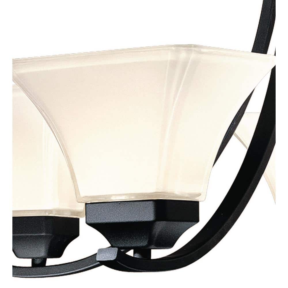Black Lamina Bianca Glass 5-Light Chandelier