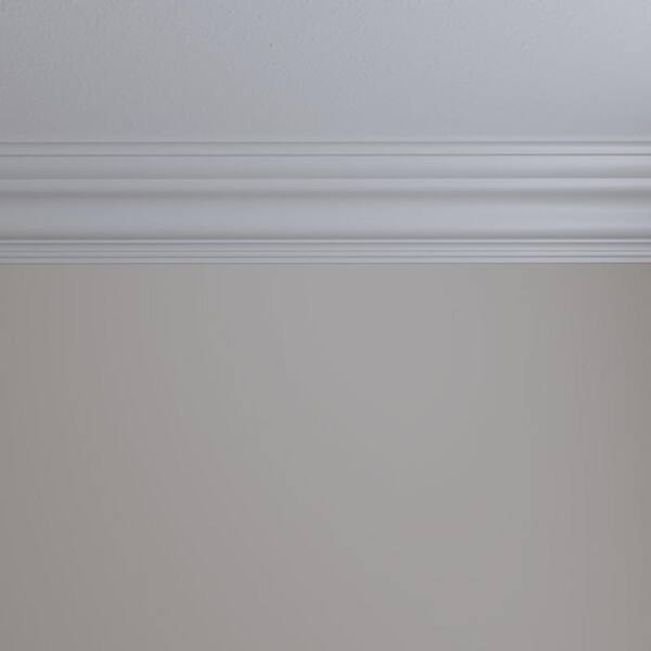 Ekena Millwork 6-3/8 in. x 5-5/8 in. x 94-1/2 in. Polyurethane Versailles Smooth Crown Moulding
