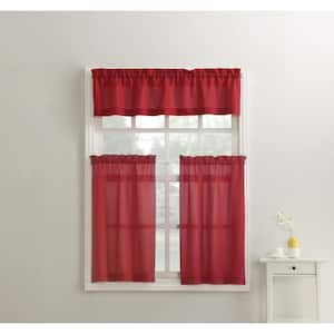 Red Solid Rod Pocket Room Darkening Curtain - 54 in. W x 36 in. L