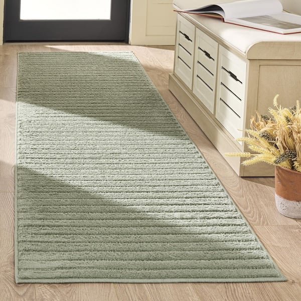 Selena 2 ft. x 8 ft. Green Geometric SLE682Y Runner Rug