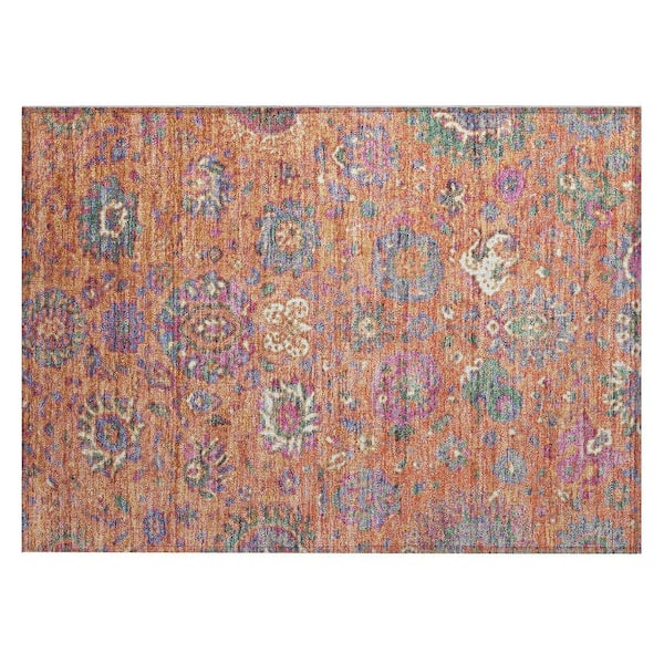 Chantille Machine Washable Indoor/Outdoor Abstract ACN2013 Orange 2 ft. x 3 ft. Accent Rug