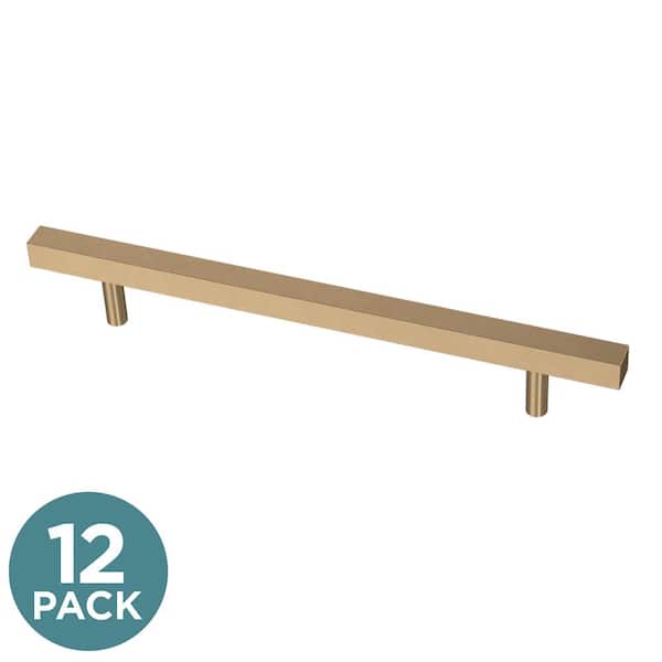 12-Pack Square Bar 6-5/16 in. (160 mm) Modern Champagne Bronze Drawer Pulls
