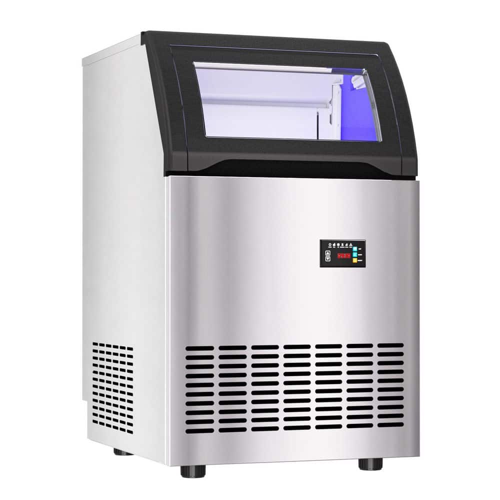 14 in. 120 lbs. Freestanding/Built-In Crystal Clear Full Size Cubes Ice Maker in Stainless with Slow‑Melting Ice Cubes price history on PriceWatchPro